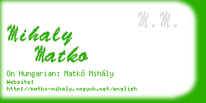 mihaly matko business card